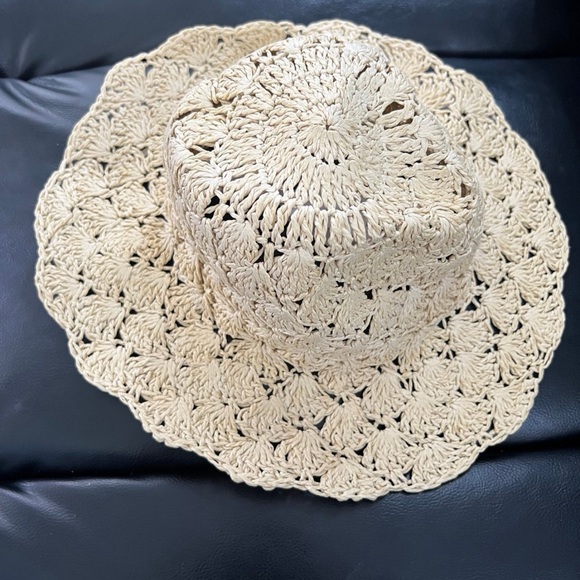 New Janie and Jack Crochet Straw Sun Hat 4-5 Years - Picture 2 of 3